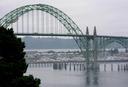 Large bridge at the coastal resort town of Newport.